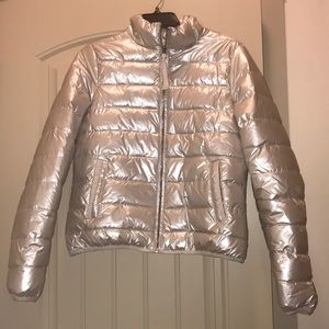 Pearl Metallic Puffer Coat
